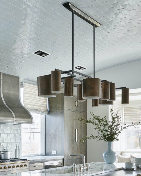 White tile ceiling in a kitchen