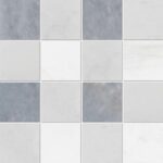 Allure Light, Snow White, Glacier Honed 4x4 Marble Mosaic