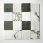 Glacier, Calacatta Green, Verde Tia Honed 4x4 Marble Mosaic