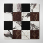 Black, Calacatta Viola, Red Bordeaux Honed 4x4 Marble Mosaic