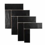 Brick Herringbone Mix Black