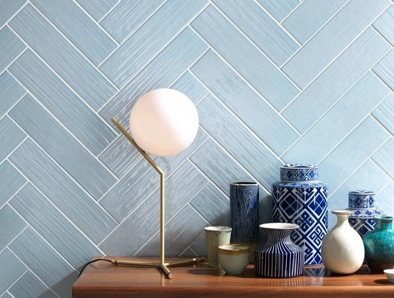light blue tile from Paintboard by Tonalite with blue dishes